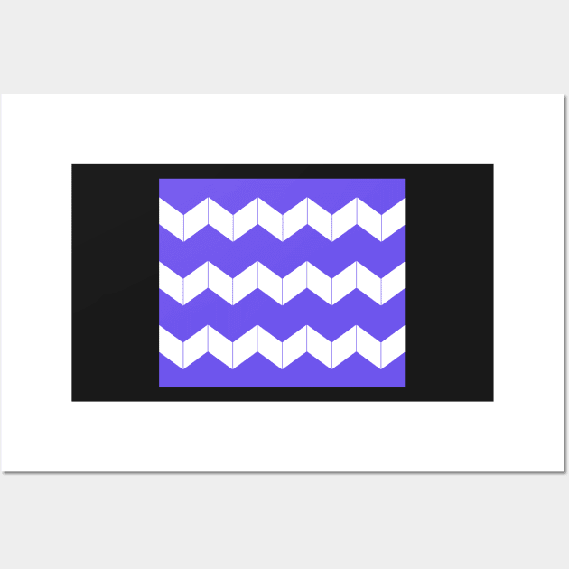 Abstract geometric pattern - zigzag - blue and white. Wall Art by kerens